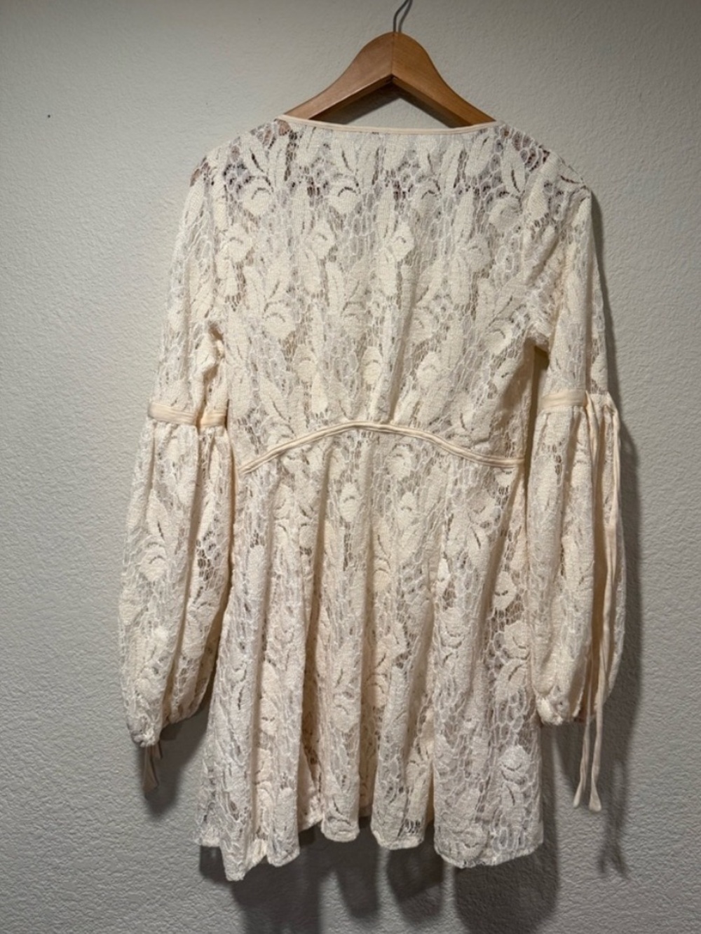 NWT Free People Ruby Lace Mini Dress in cream/ivory S - Picture 8 of 15